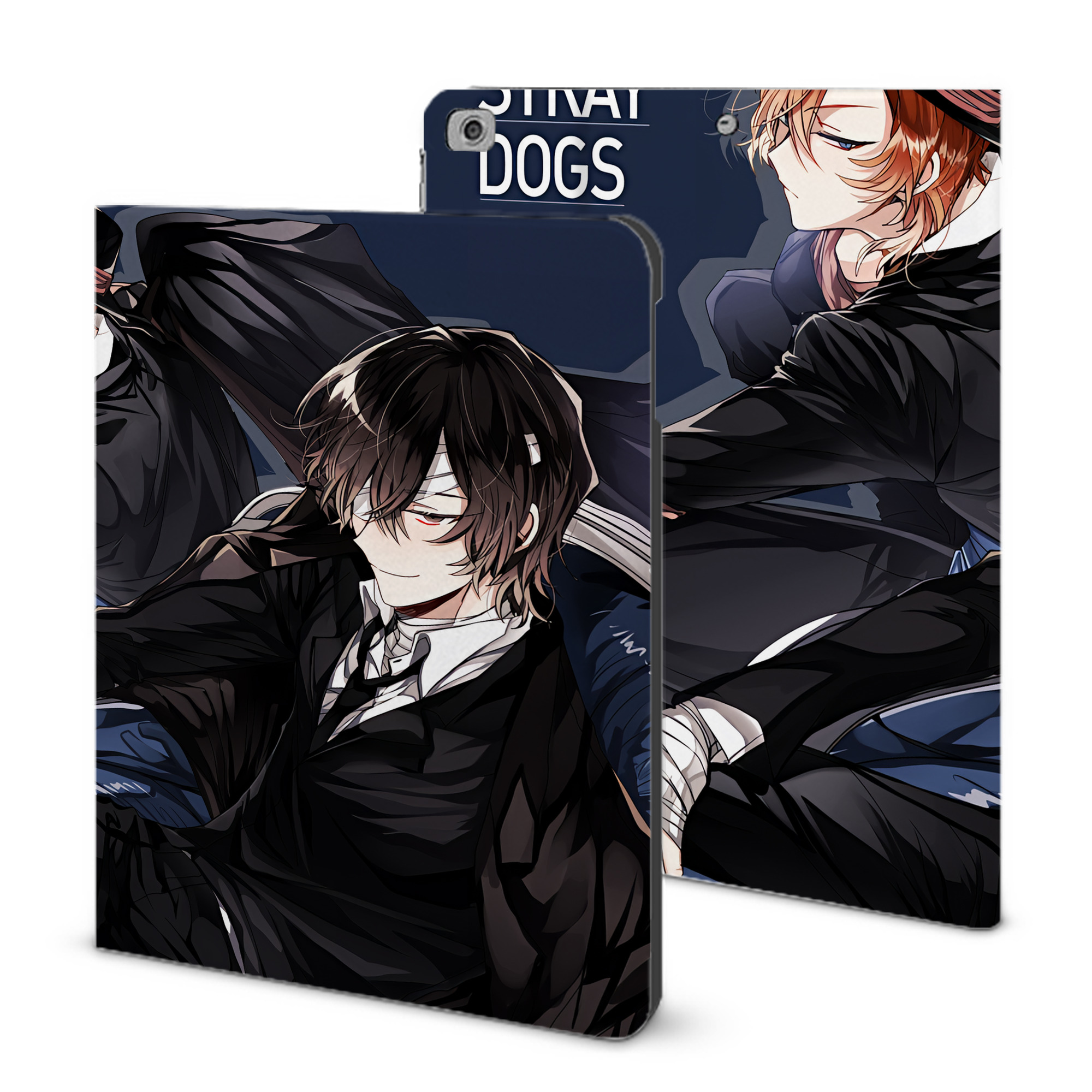 （画像用） 文豪ストレイドッグス Bungo Stray Dogs IPad ケース ブック型 PUレザー TPU 耐衝撃 軽量 薄型 ペン収納なし 全面保護 IPad 各モデル対応